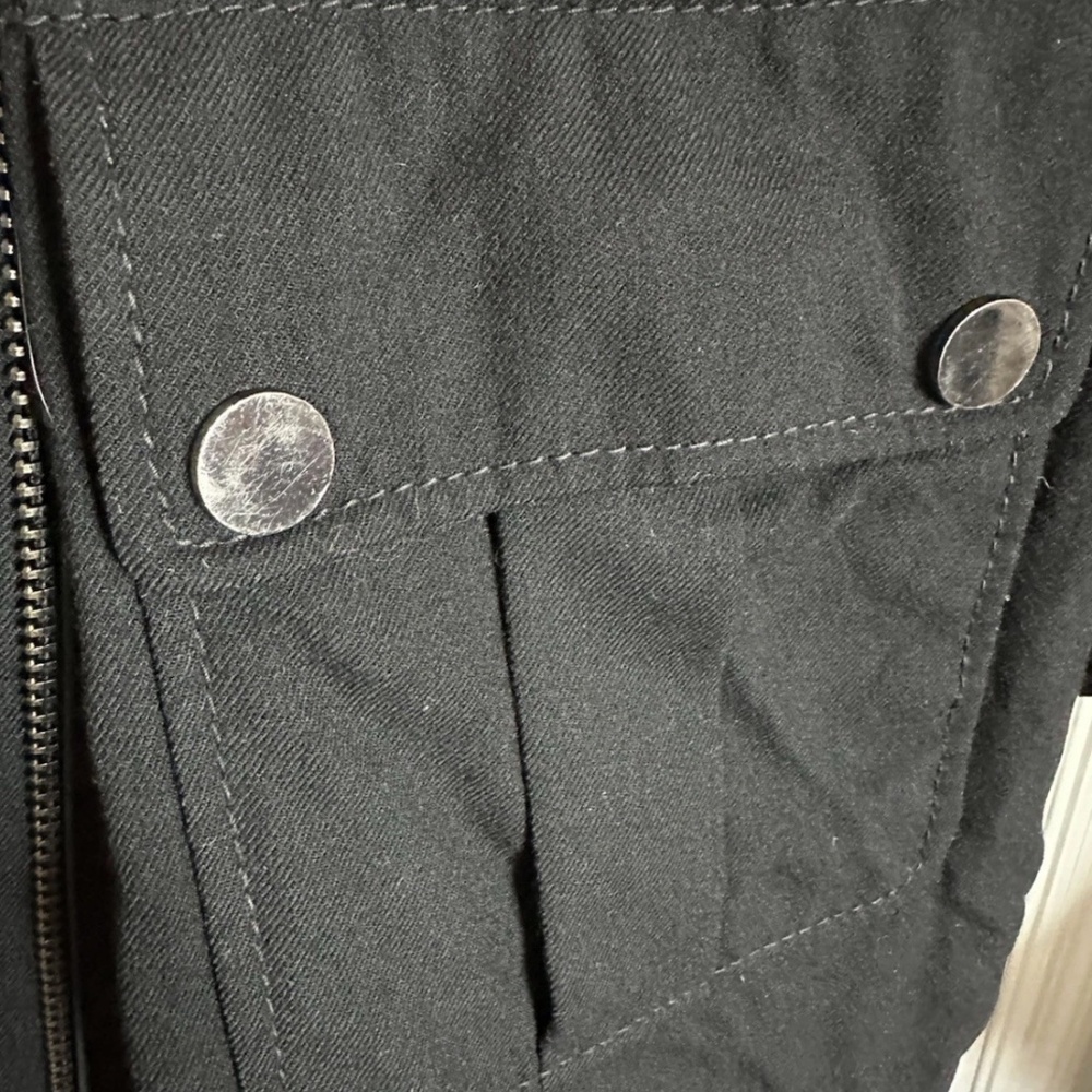 Tory Burch XL Black Zip up Drawstring bottom light Jacket utility coat Size 14 - Picture 9 of 11